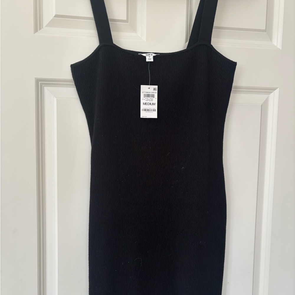 Bar III Black Ribbed Mini Dress